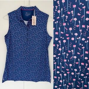 PETER MILLAR Women’s Sleeveless Golf Polo in Purple Floral LF21EK02SNL